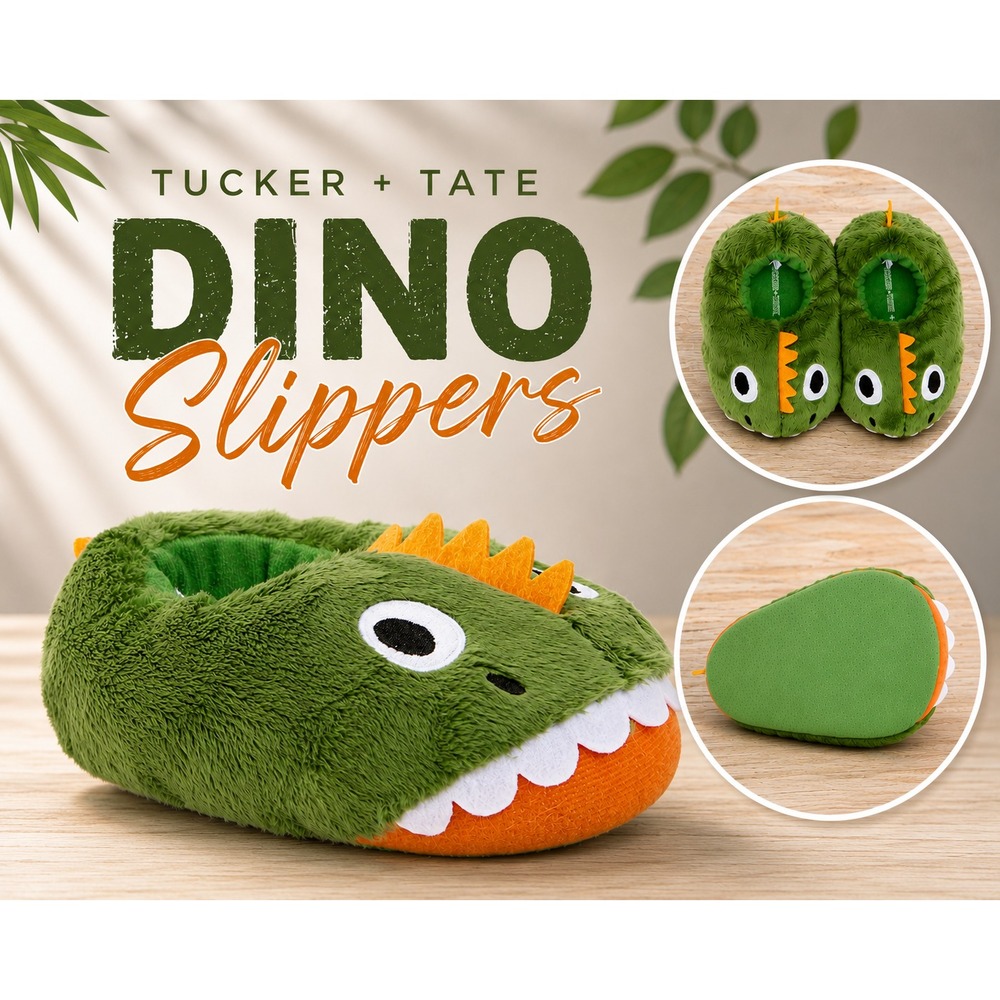Tucker + Tate Kids Dino Slippers Green sz 13 / 1 new